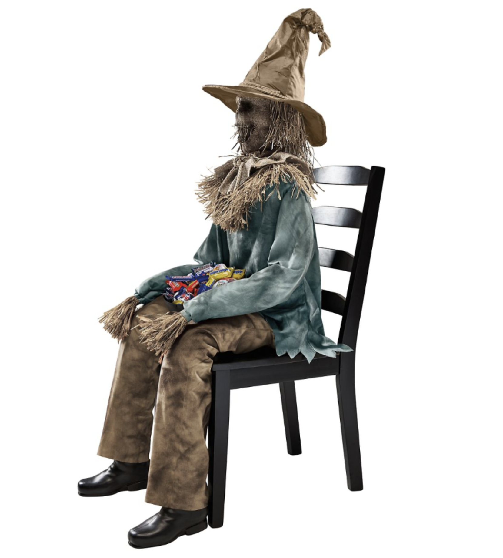 4.5 Ft Scary Sitting Scarecrow Animatronic (Spirit Halloween)