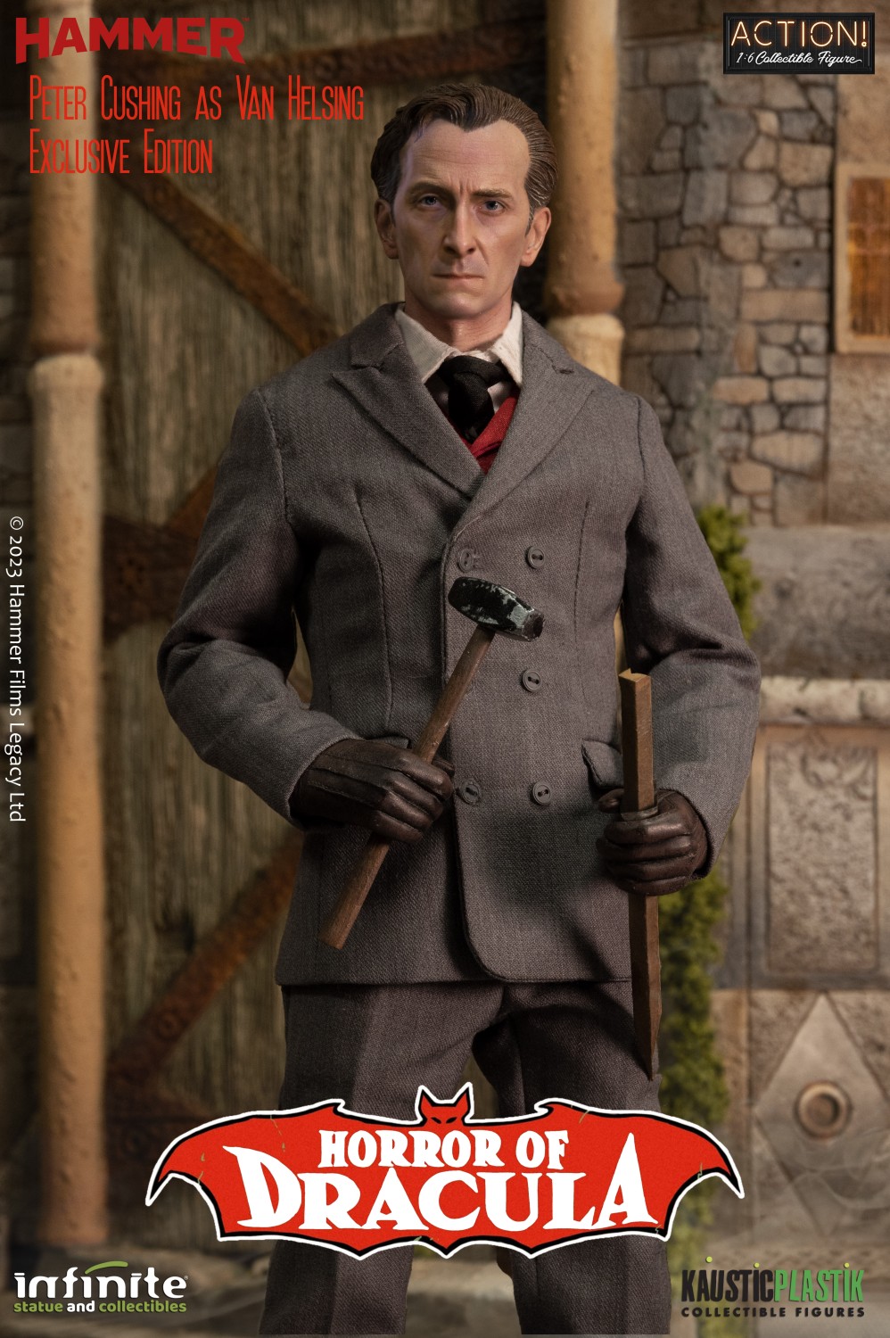 INFINITE STATUES (Kaustic Plastik) - Horror of Dracula: Peter Cushing as Van Helsing 1/6 Scale Action Figure - WEB EXCLUSIVE