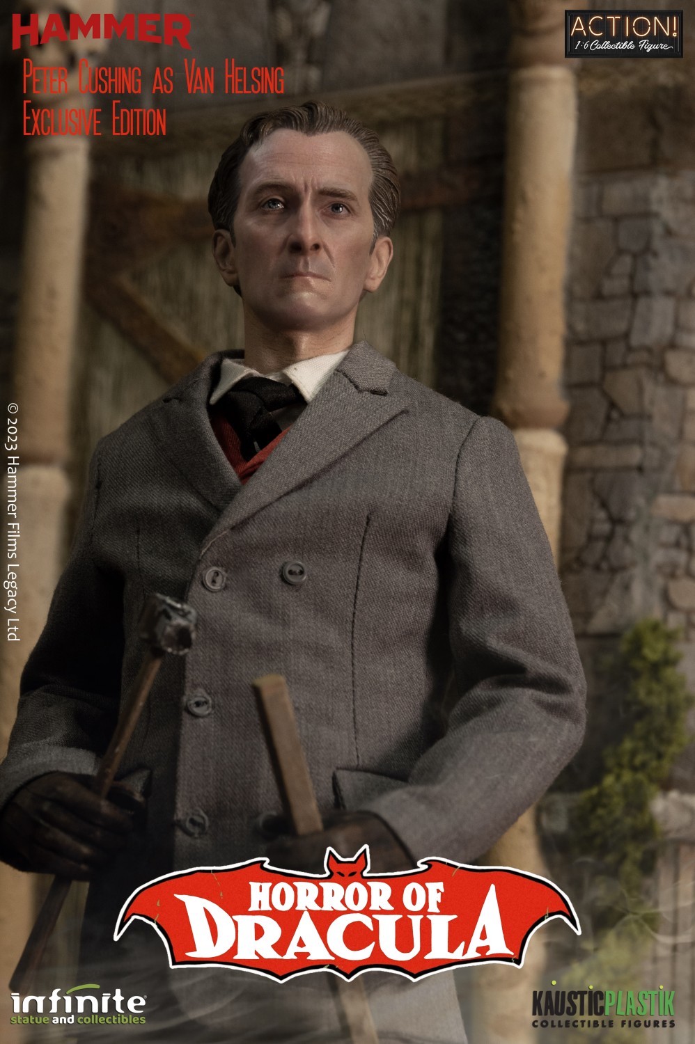 INFINITE STATUES (Kaustic Plastik) - Horror of Dracula: Peter Cushing as Van Helsing 1/6 Scale Action Figure - WEB EXCLUSIVE