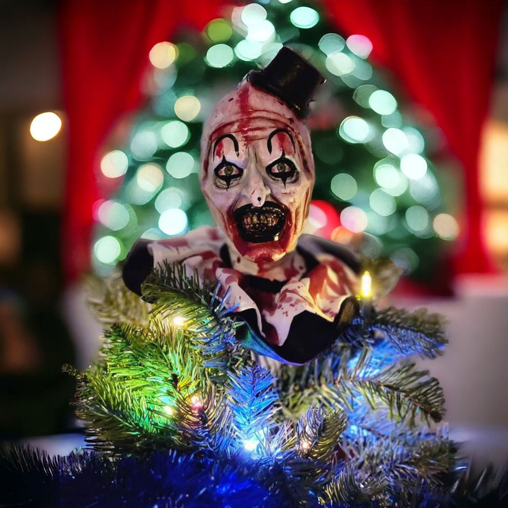 Terrifier - Art the Clown Christmas Tree Topper / Hanging Head Ornament BLOODY