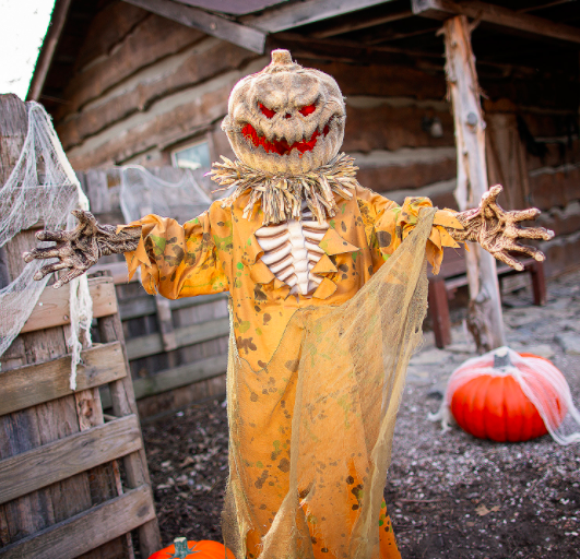 Homme citrouille debout de 5,5 pieds à tête pop-up