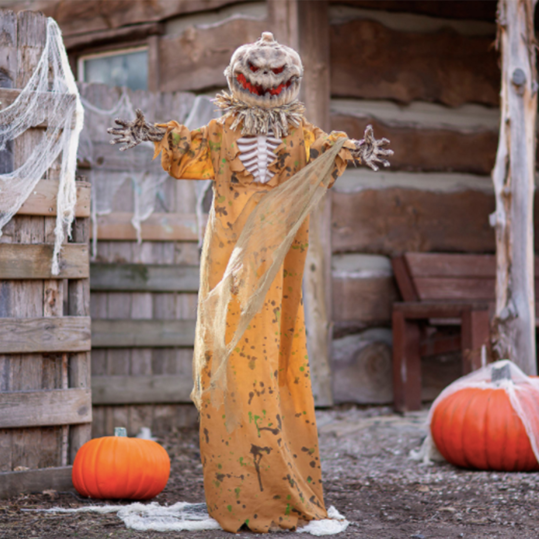 5.5ft Standing Pop Up Head Pumpkin Man