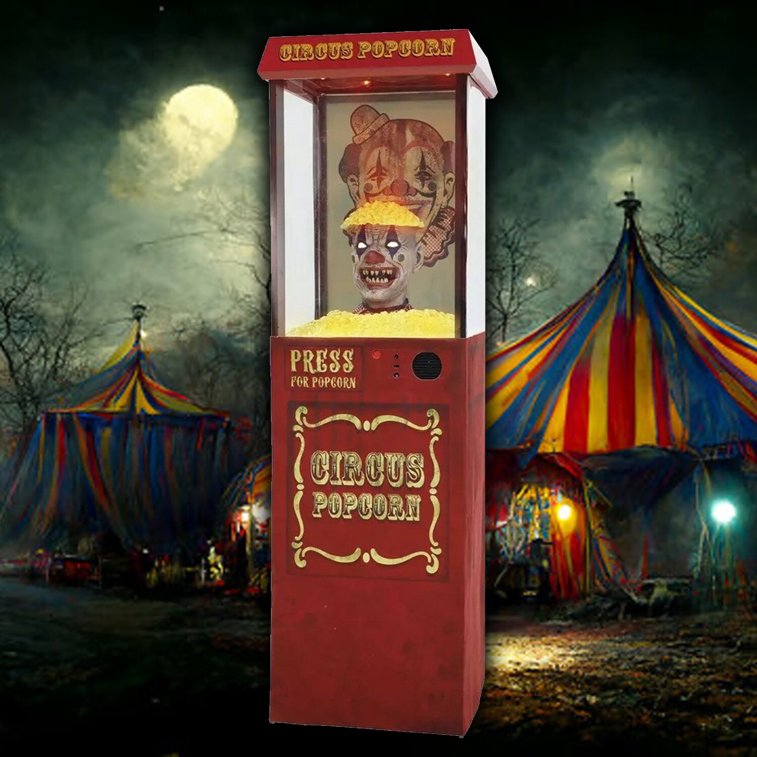 Popcorn Popper Clown Animated Halloween Prop