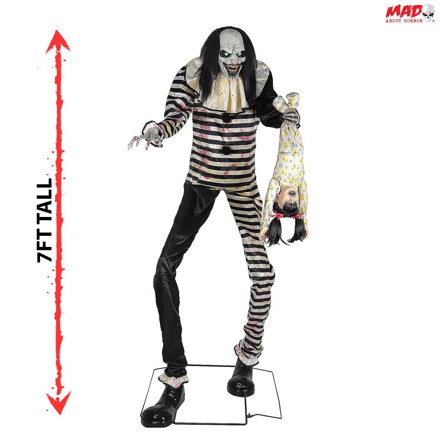 7ft Sweet Dreams Clown Animierte Halloween Requisite