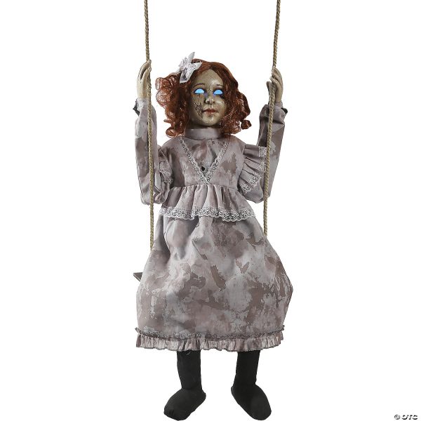 Halloween swinging decrepit doll animatronic