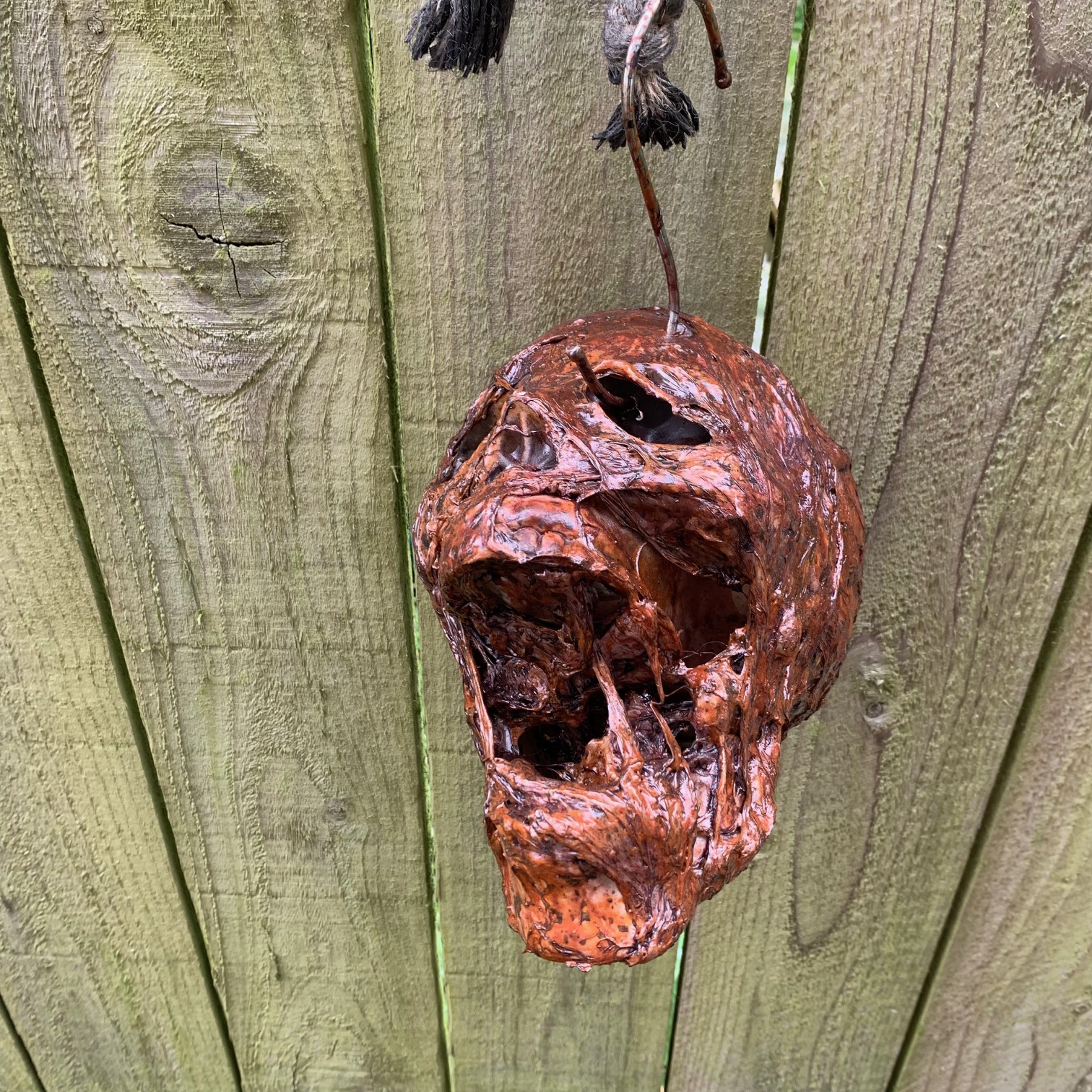 Hanging Skinned Corpsed Life Size Skull