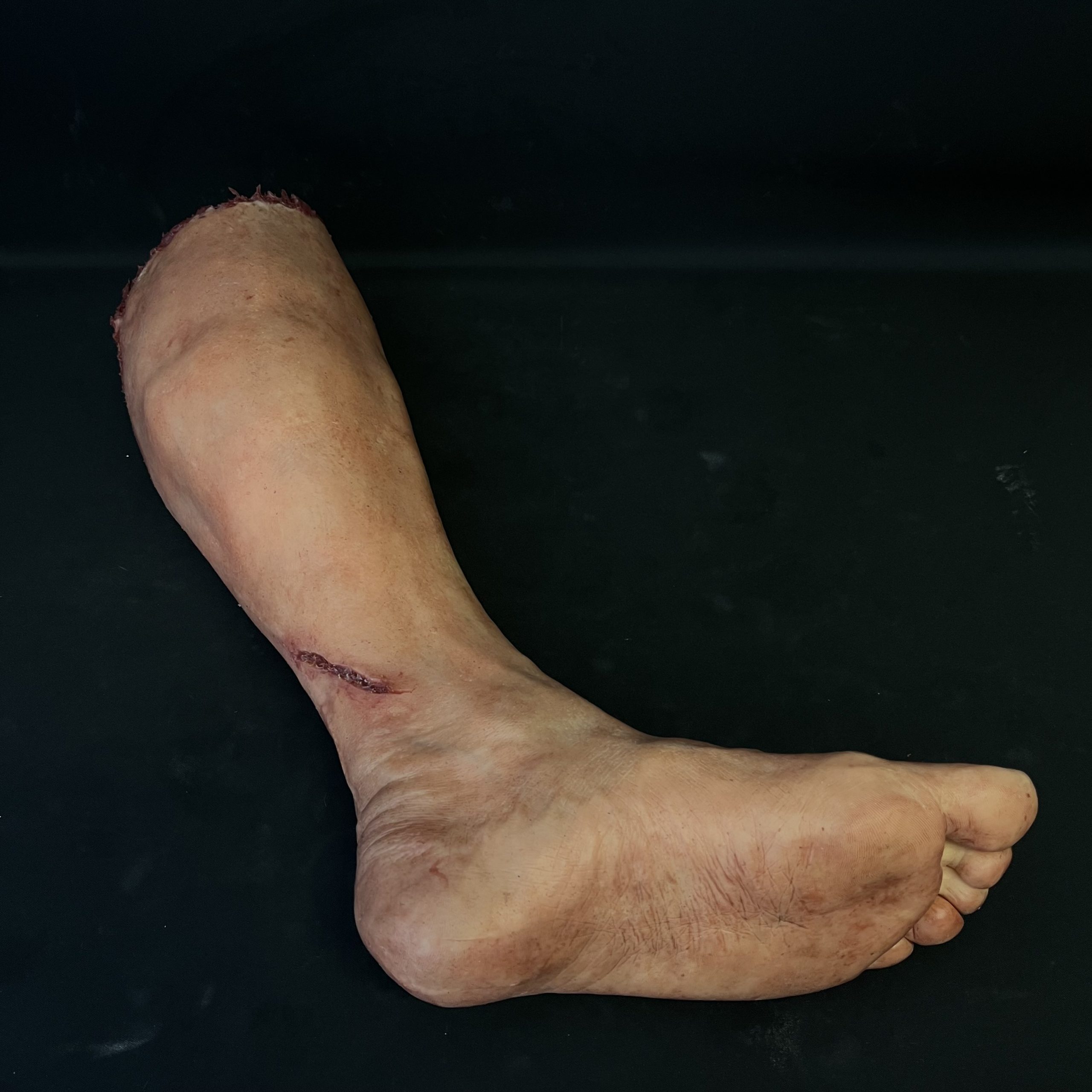 Silicone Severed Leg With Wounds - Male