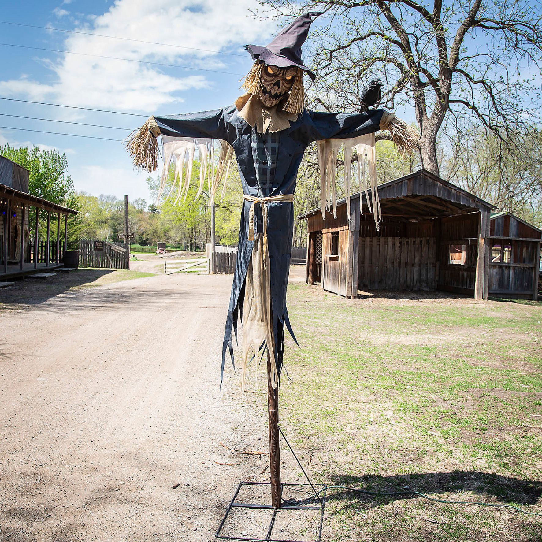 8ft Staked Scarecrow Animated Prop