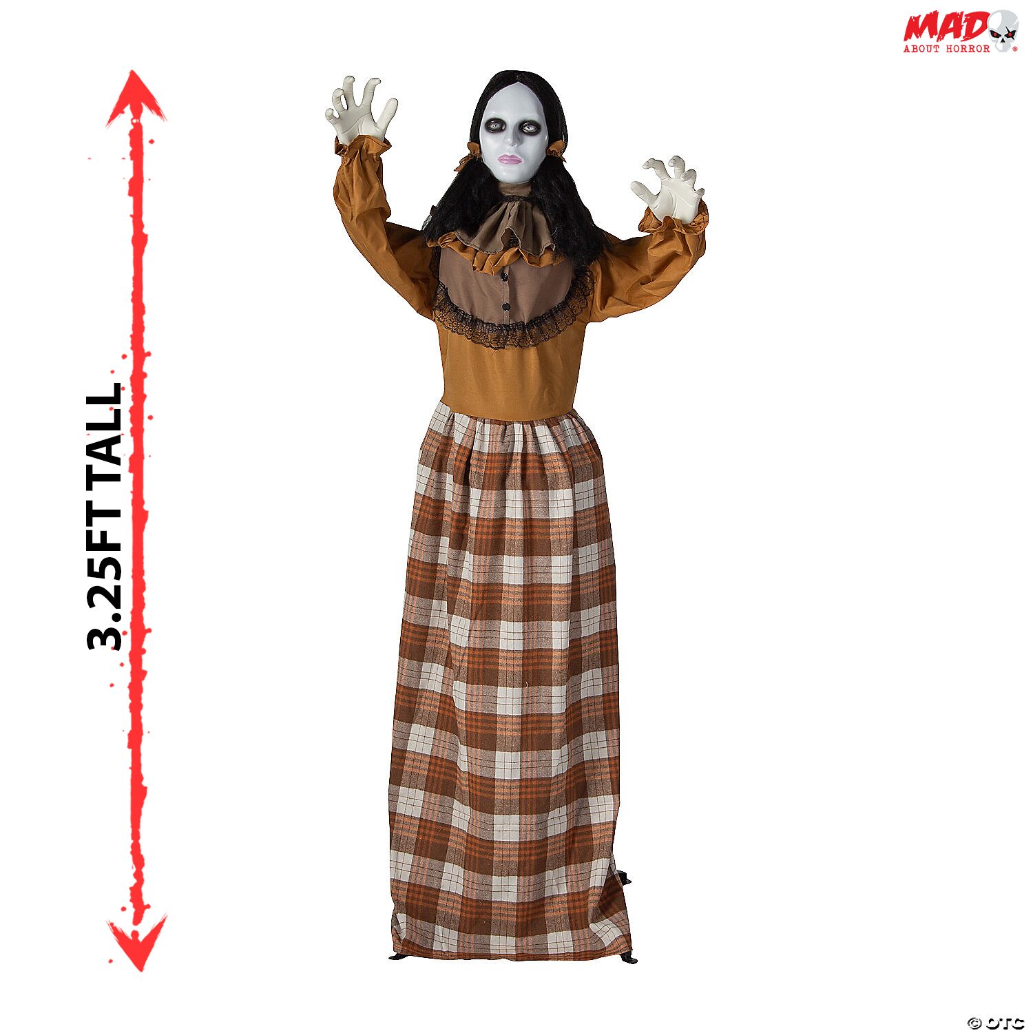 5 Fuß aufklappbare gruselige Frau animiertes Halloween-Requisit