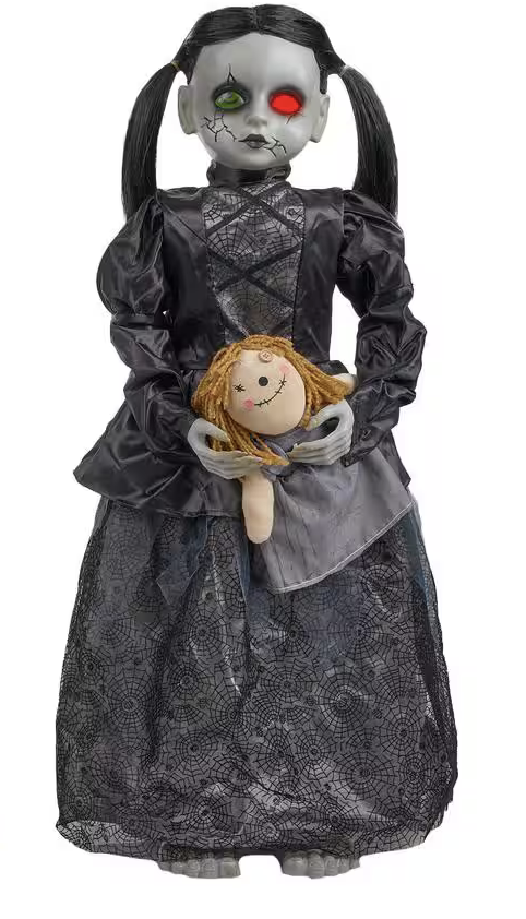 Gothic Haunted Doll Animated Prop