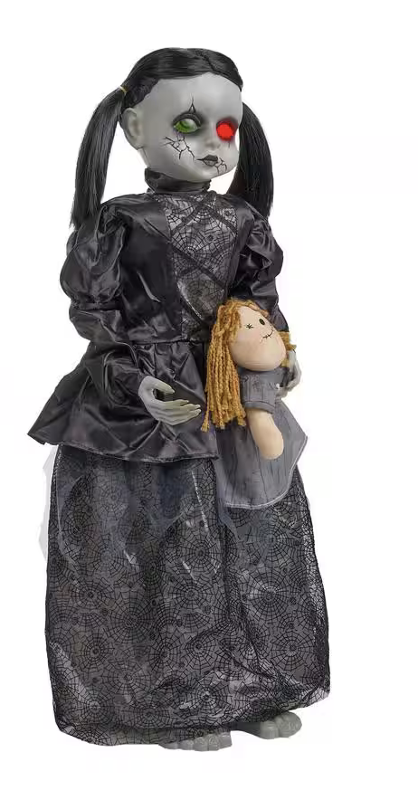 Gothic Haunted Doll Animated Prop