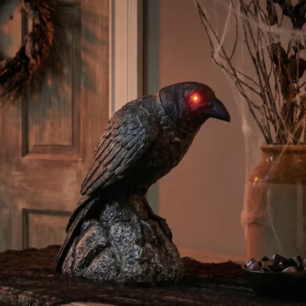 Raven with Turning Head Animated Prop