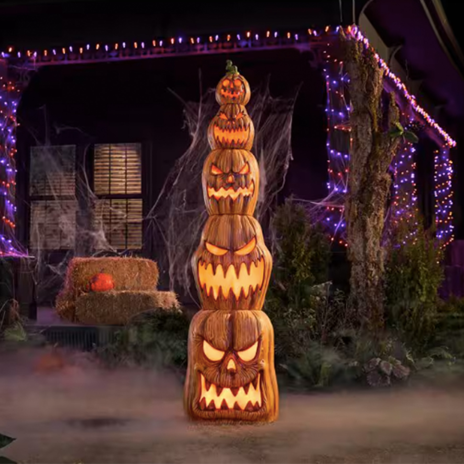 8.5ft Giant Light up Pumpkin Stack