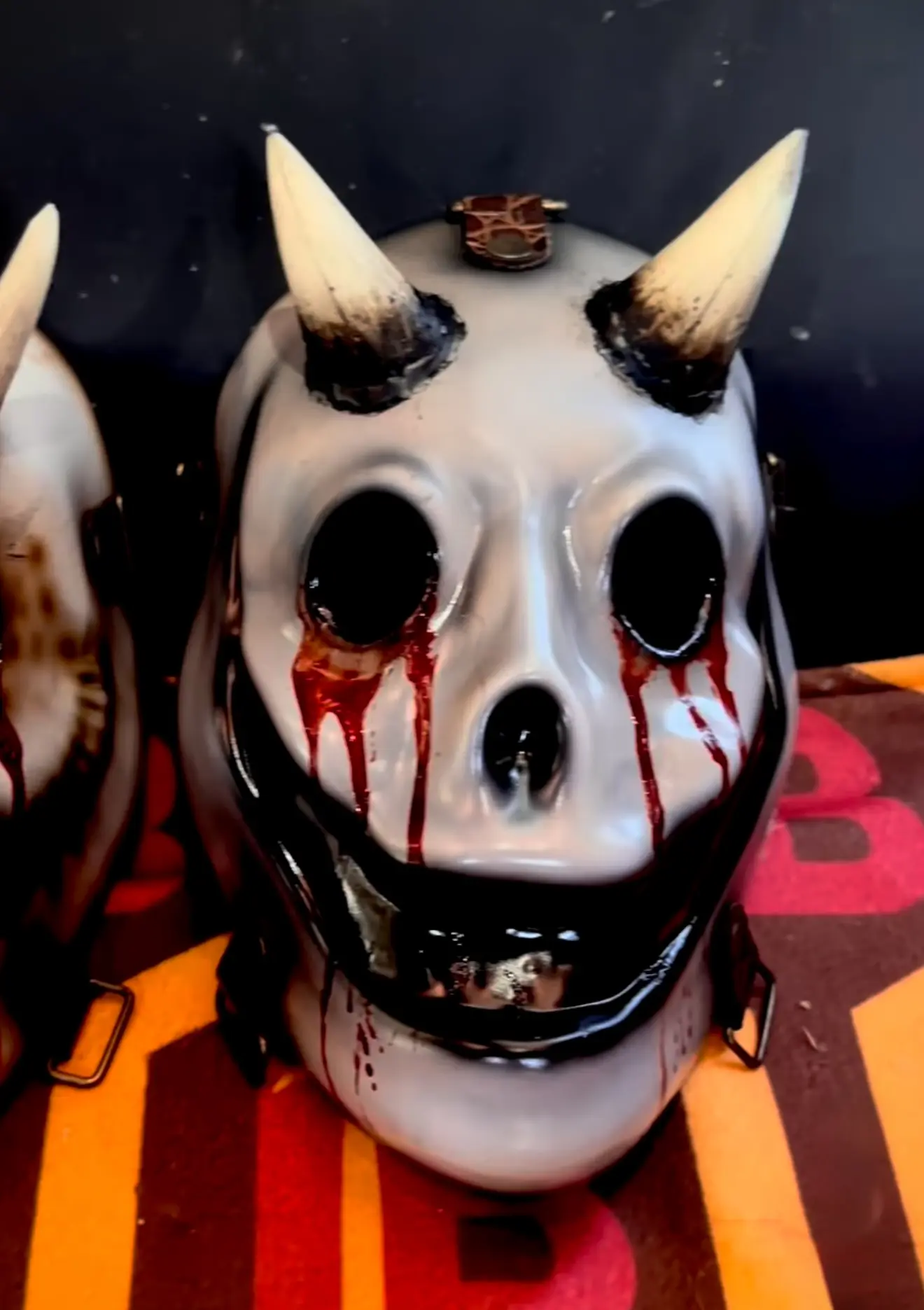 Devil Knocker Mask with Blood Tears | Mad About Horror