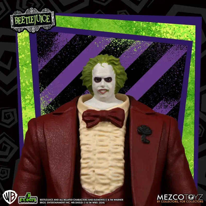 MEZCO Beetlejuice 5 Point Figure (Red Tuxedo) | Mad About Horror