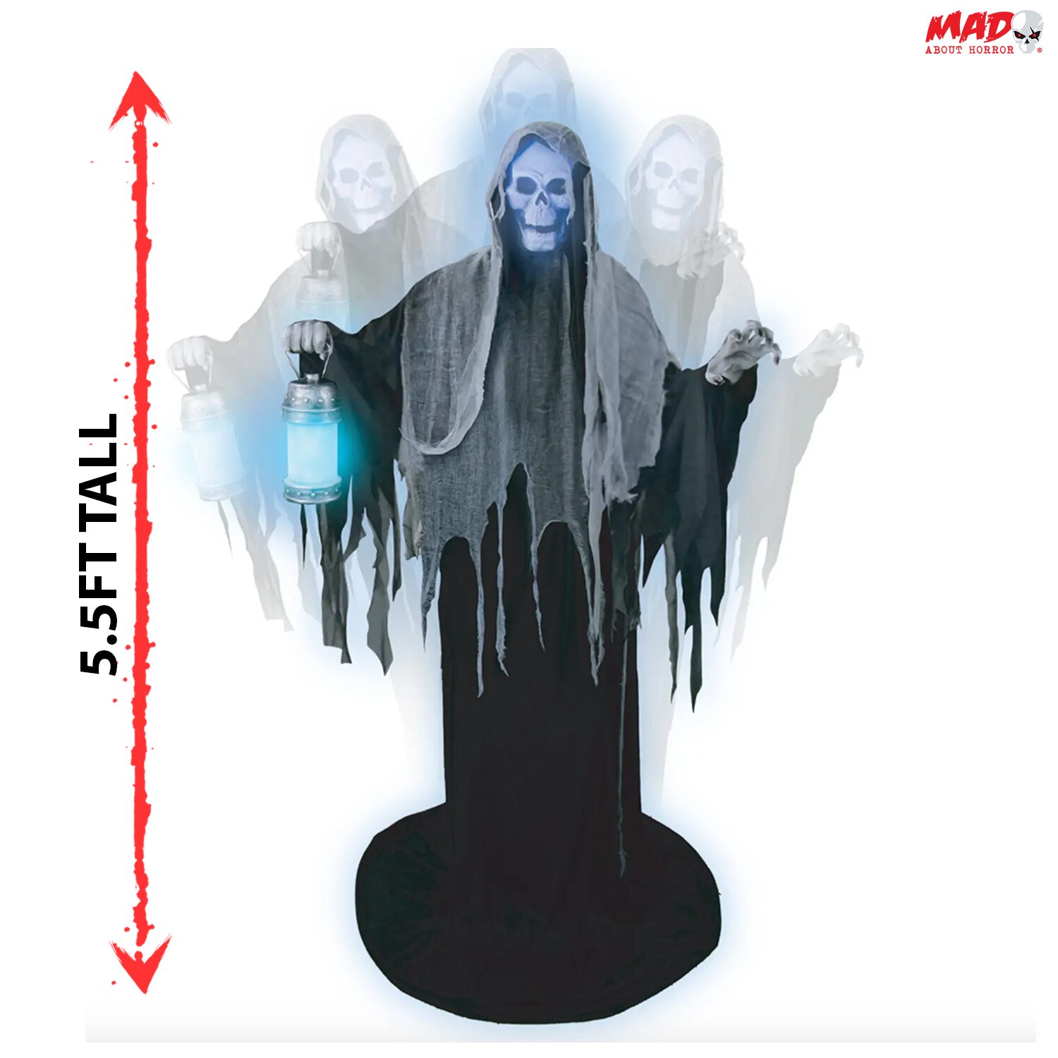 5.5 Animated Rising Ghost Reaper Halloween Prop