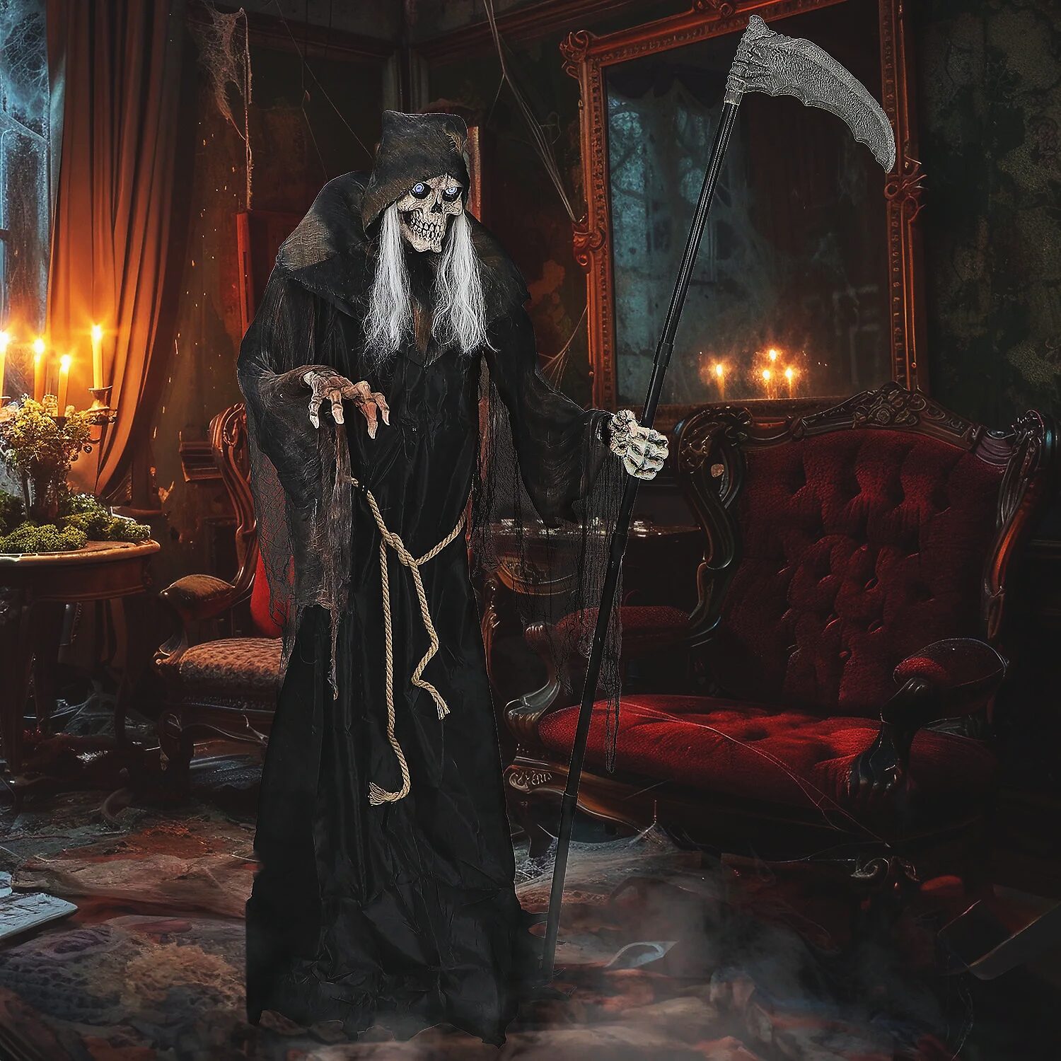 Lunging Reaper Animated Halloween Prop with DIGITEYES