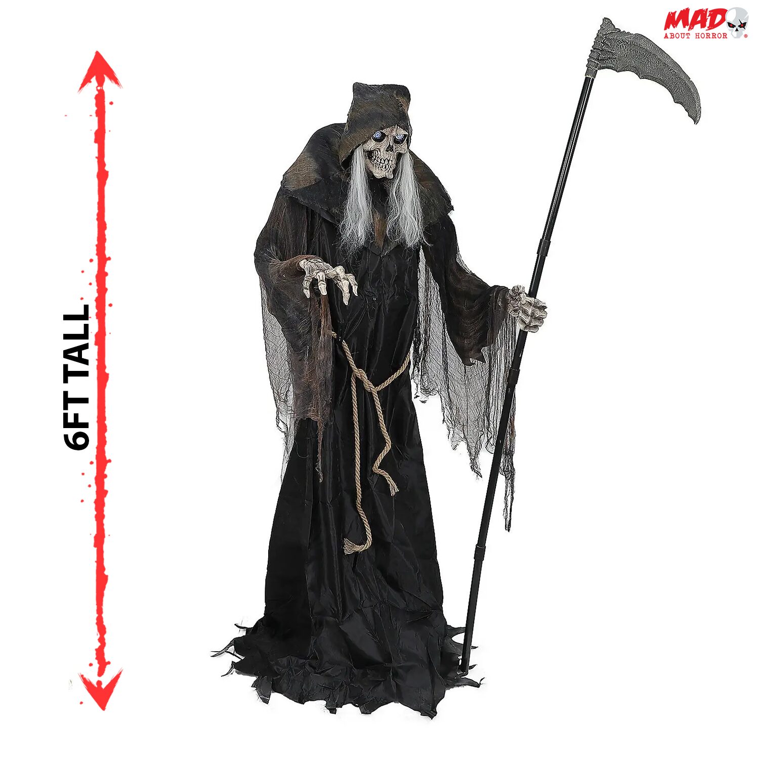 6ft Lunging Reaper with DIGITEYES Halloween Animatronic