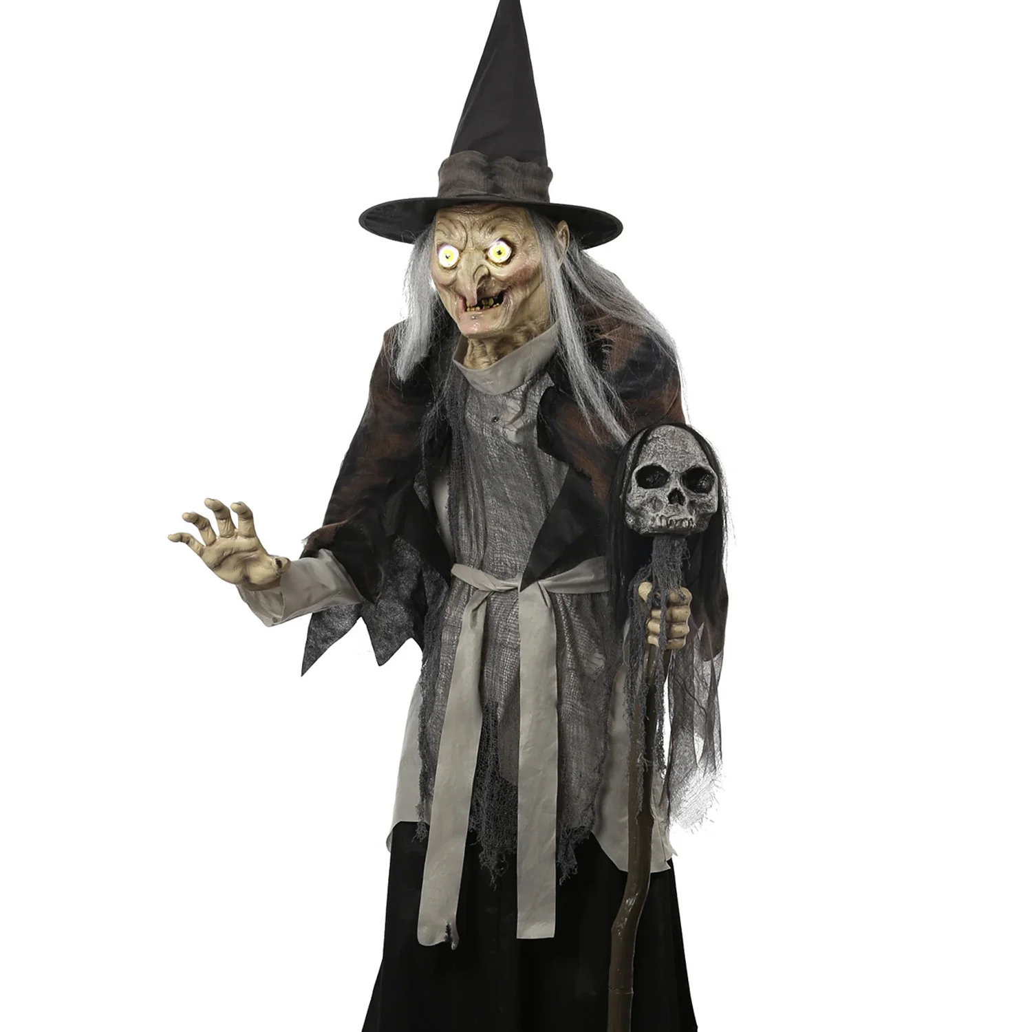 Lunging Haggard Witch Animated Prop