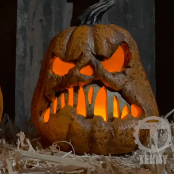 rotten flaming pumpkin