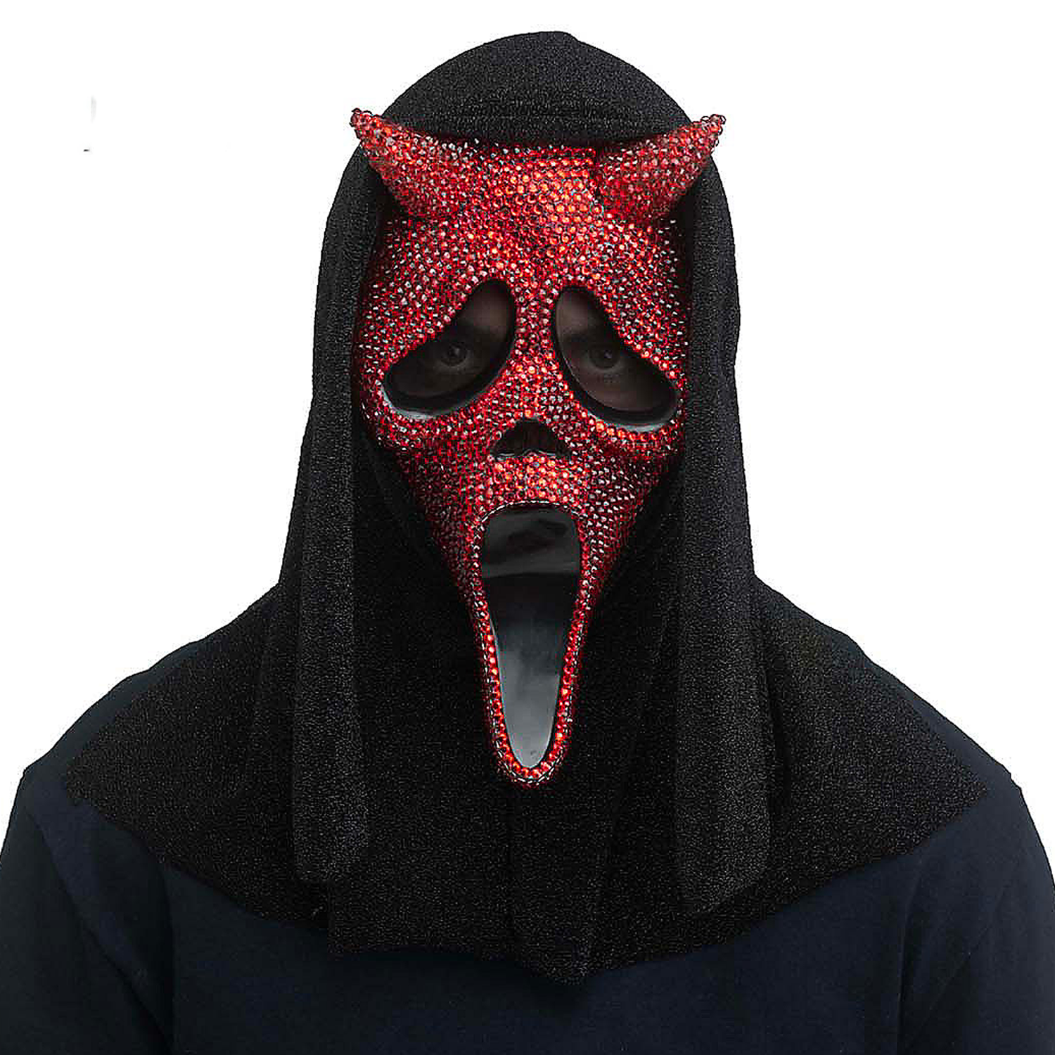 GhostFace - Red Rhinestone Bling Devil Face Mask