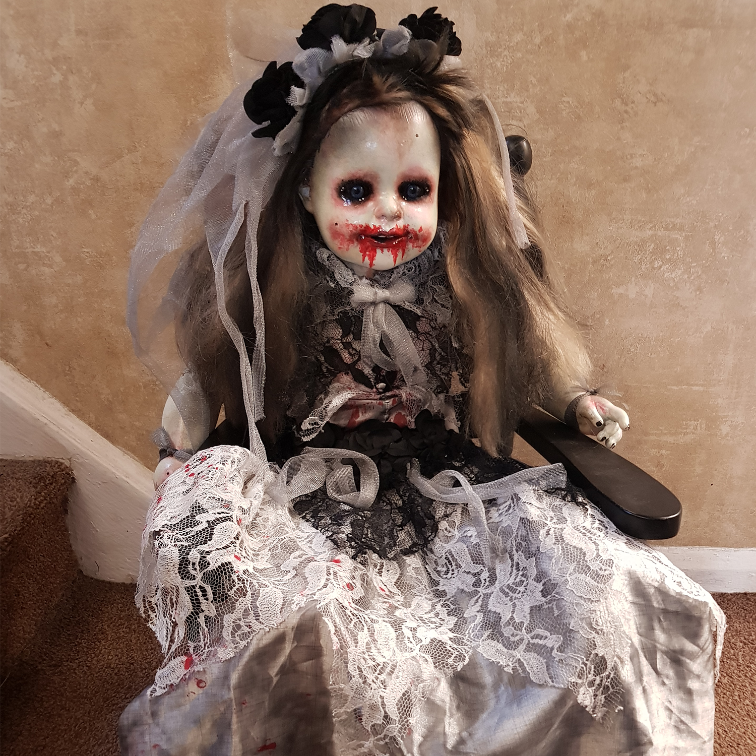 OOAK Scary Horror Doll - Bloody Beth The Bride Doll