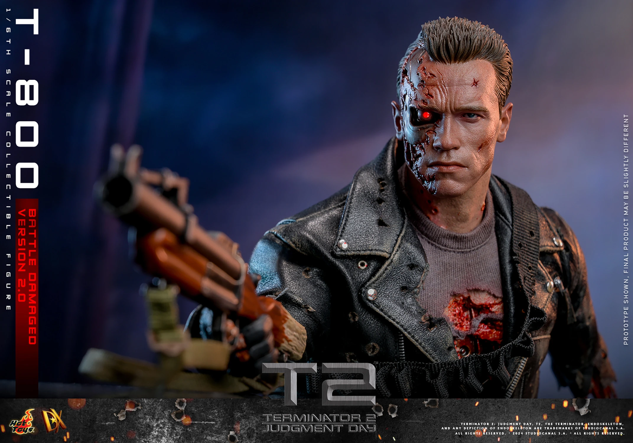 Hot Toys Terminator 2: Judgment Day - T-800 Battle Damaged Version (2.0) 1/6 Scale Figure