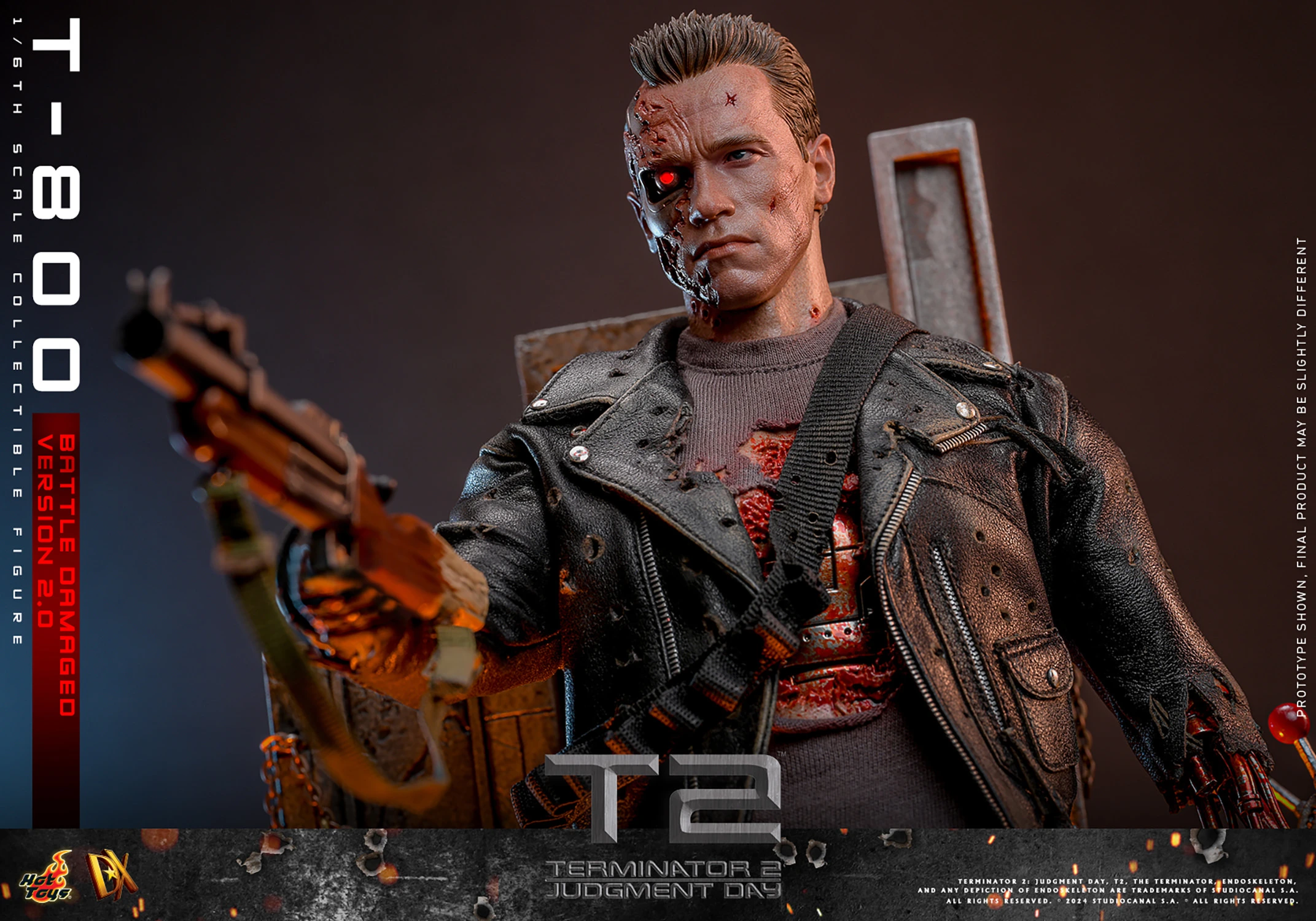 Hot Toys Terminator 2: Judgment Day - T-800 Battle Damaged Version (2.0) 1/6 Scale Figure