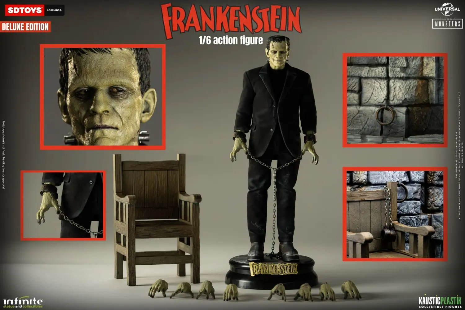 Universal Monsters Action Figure Ultimate Frankenstein's Monster (B&W) 18cm Neca - Neca - TV & Movies - Giocattoli
