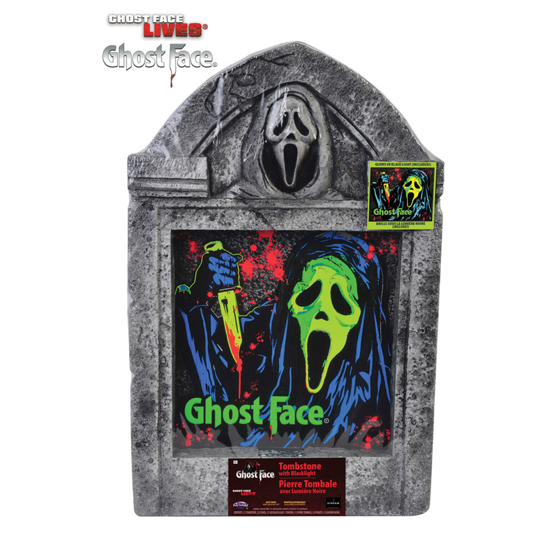 GhostFace Black Light Tombstone
