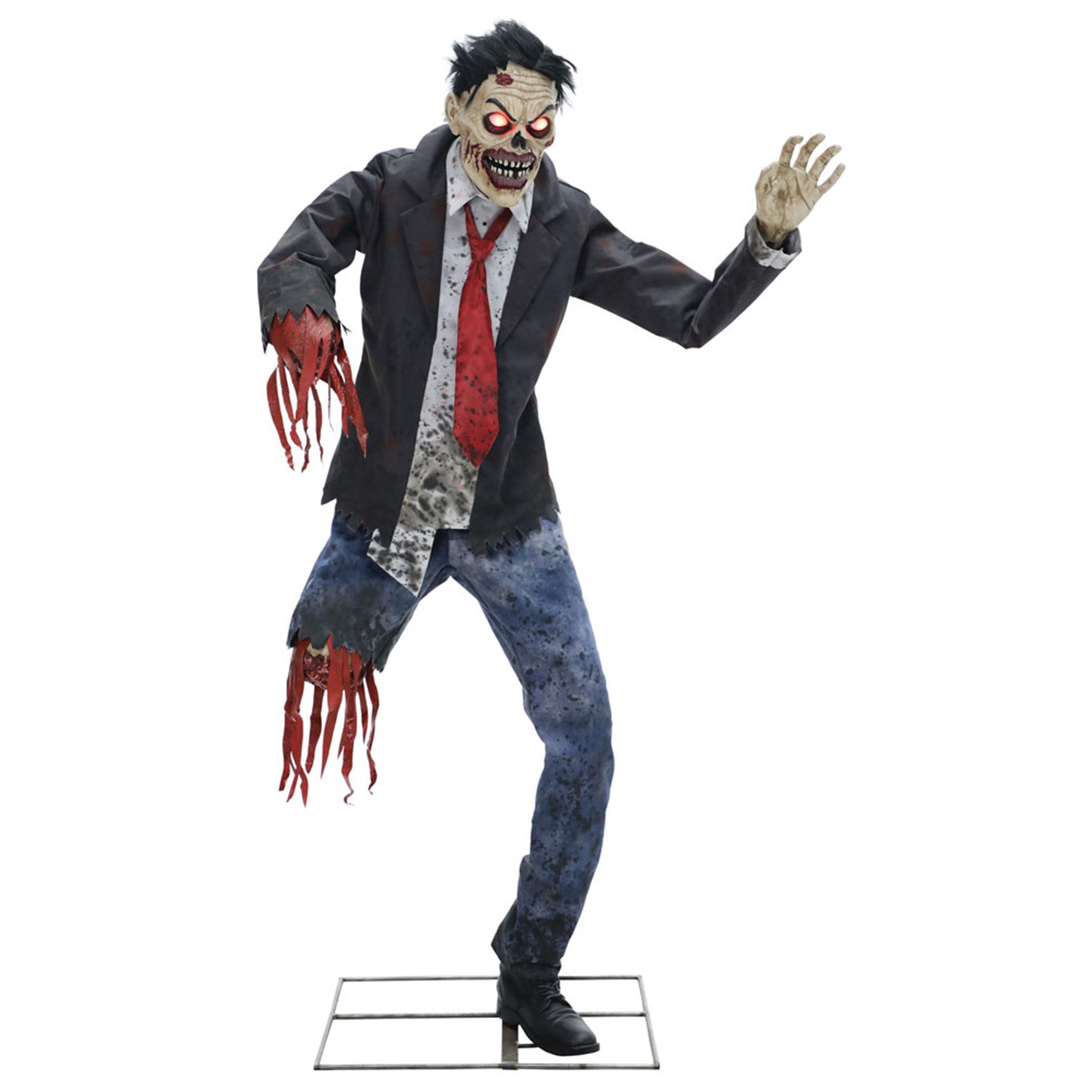 6ft Fracture Zombie Animated Halloween Prop