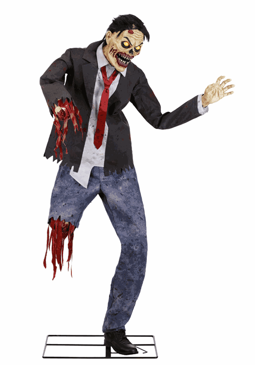 6ft Fracture Zombie Animated Halloween Prop