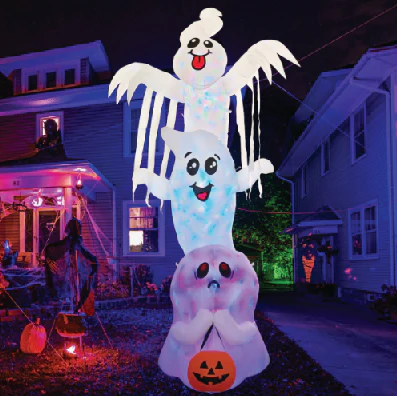 10ft Halloween Inflatable Light Up Ghost Trio