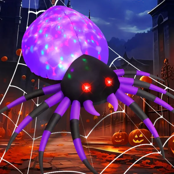 Halloween Inflatable Purple Spider