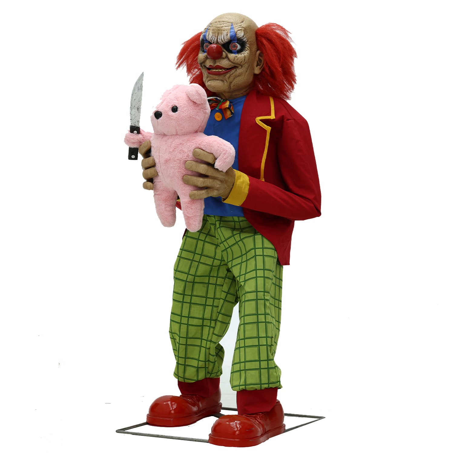 Lunging Teddy Bear Clown Halloween Animatronic