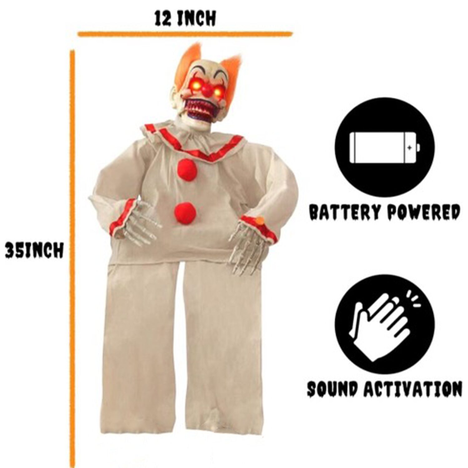 Shaking Sitting Clown Animated Halloween Prop