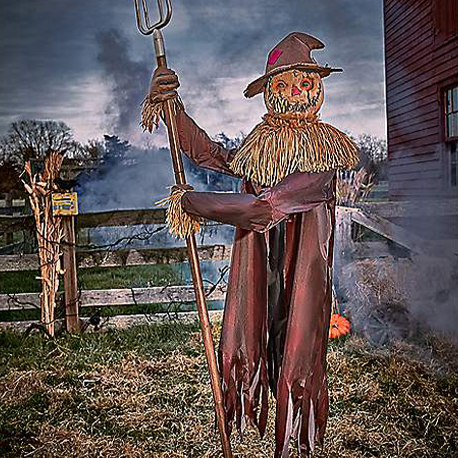 7ft 10in Mack Straw Scarecrow Animated Halloween Prop