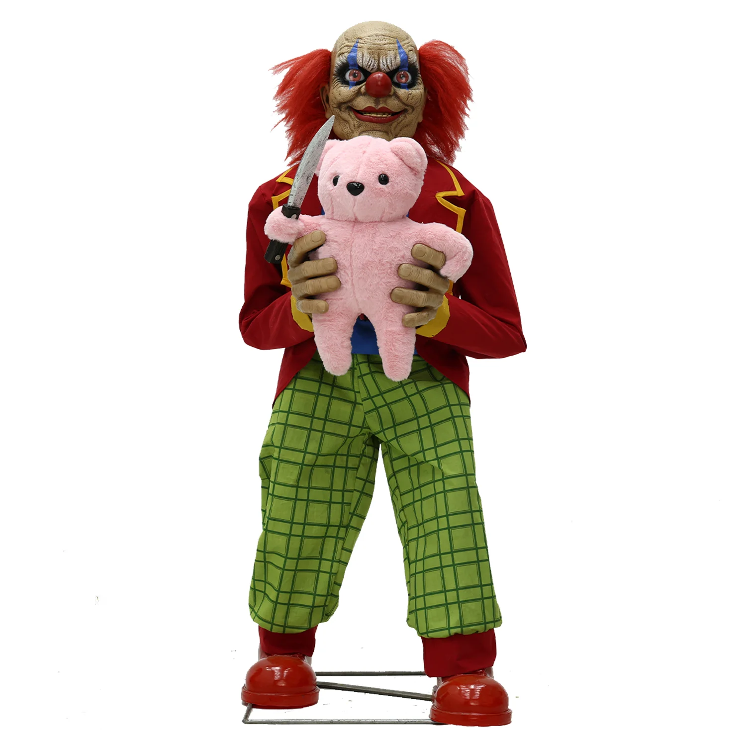 Lunging Teddy Bear Clown Halloween Animatronic