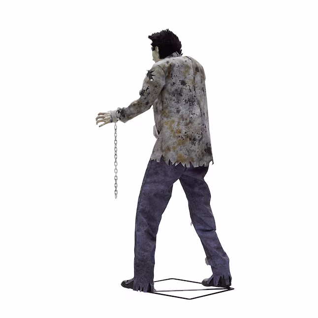 6ft Chained Zombie Halloween Animated Prop