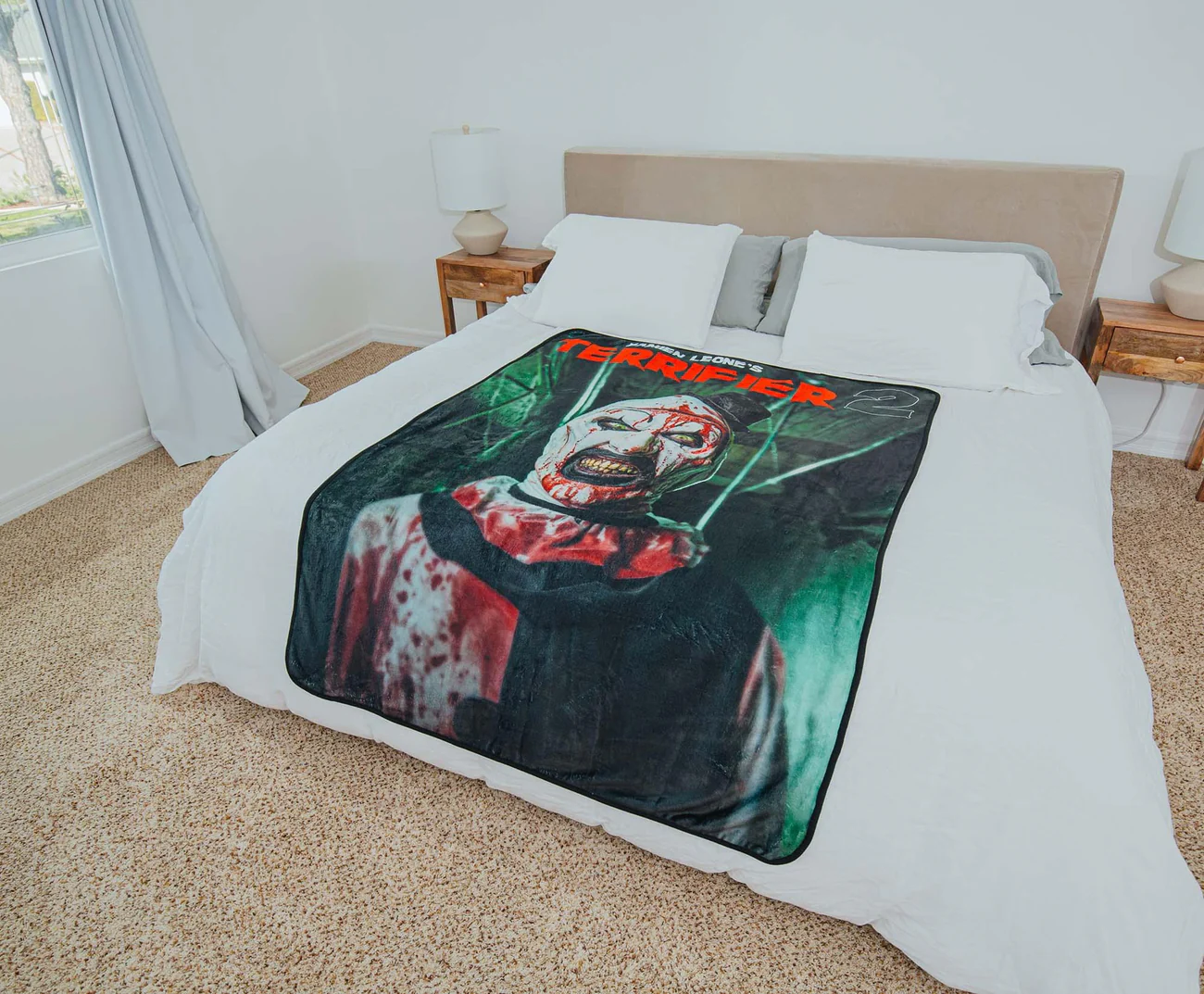 Terrifier 2 Art the Clown Fleece Throw Blanket