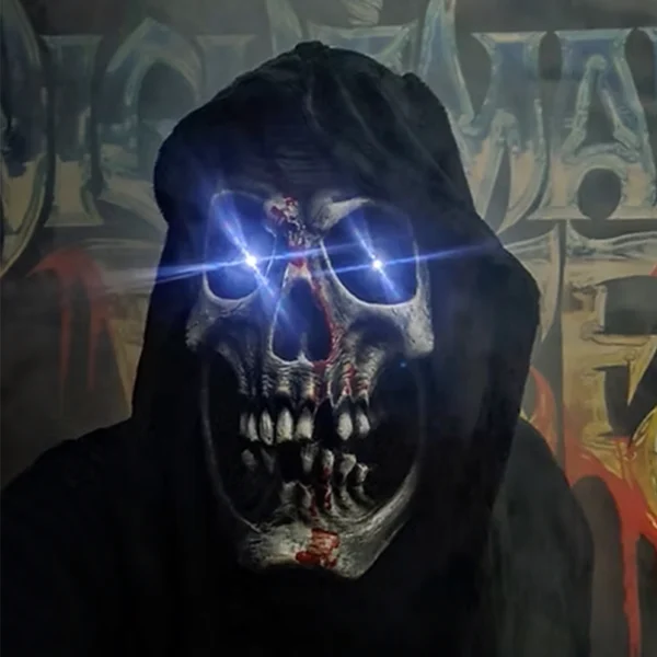 Hochwertige Totenkopfmaske mit Kapuze
