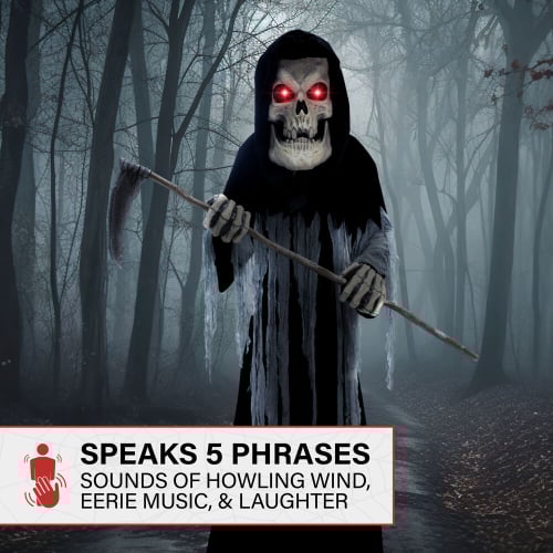 8.5ft Giant Reaper with Scythe Animated Halloween Prop