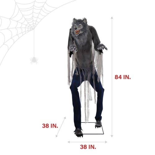 7ft Towering Werewolf Animated Halloween Prop