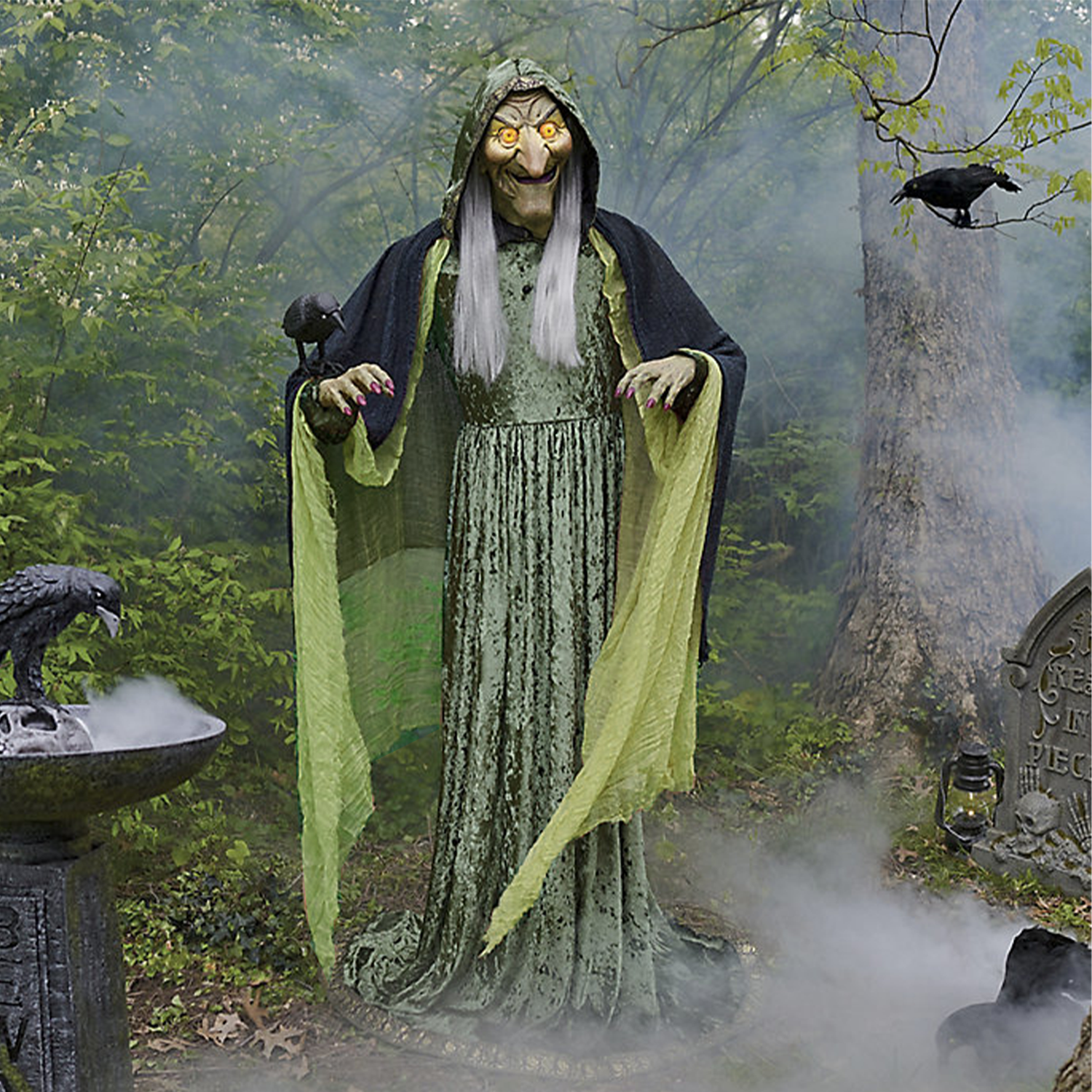 5.5ft Forest Witch Animated Halloween Prop