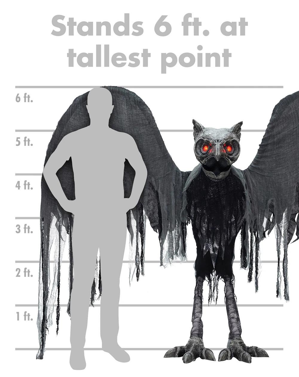 6ft Demon Night Owl Animated Halloween Prop (Spirit Halloween)