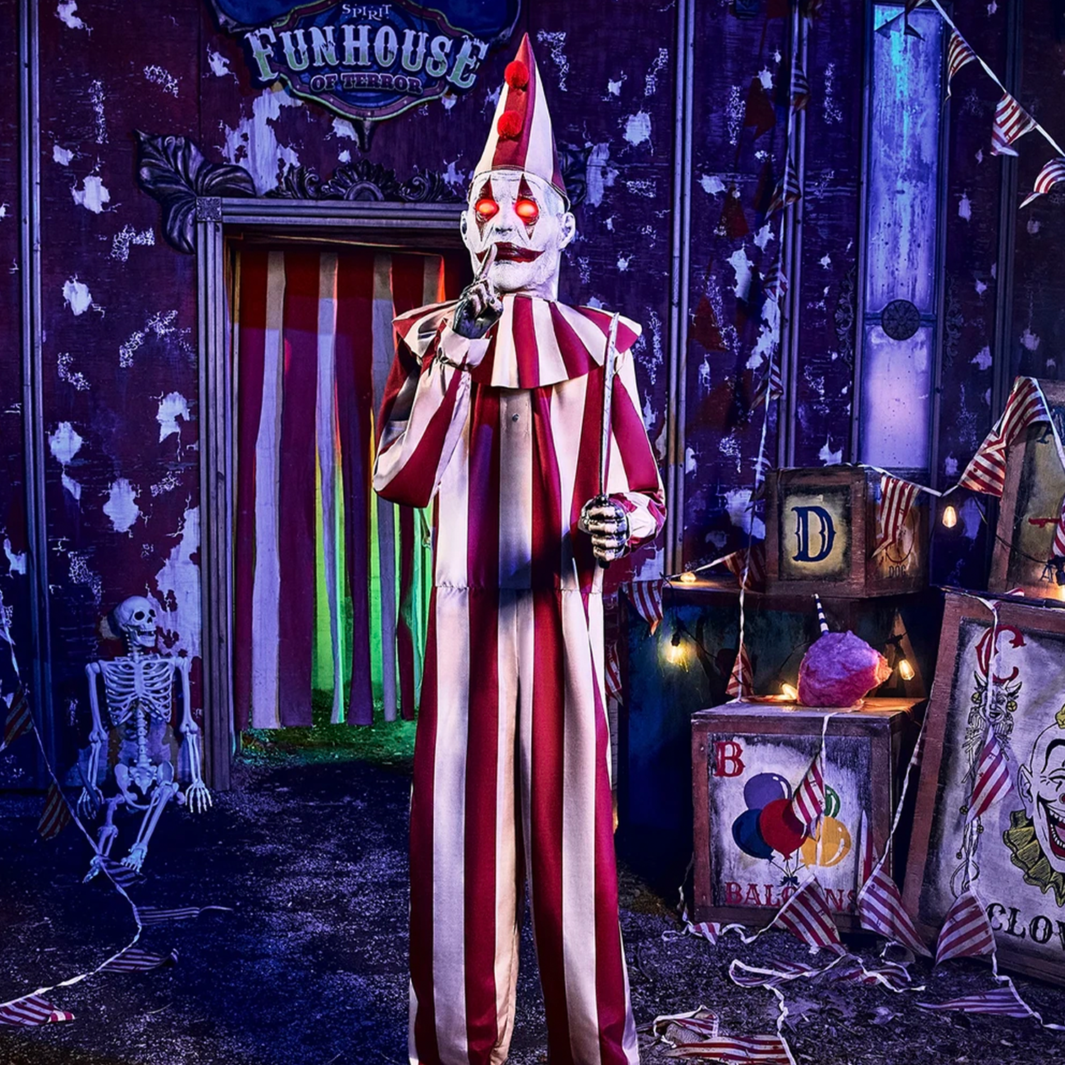 6.9ft Silent & Deadly Clown Animatronic (Spirit Halloween)