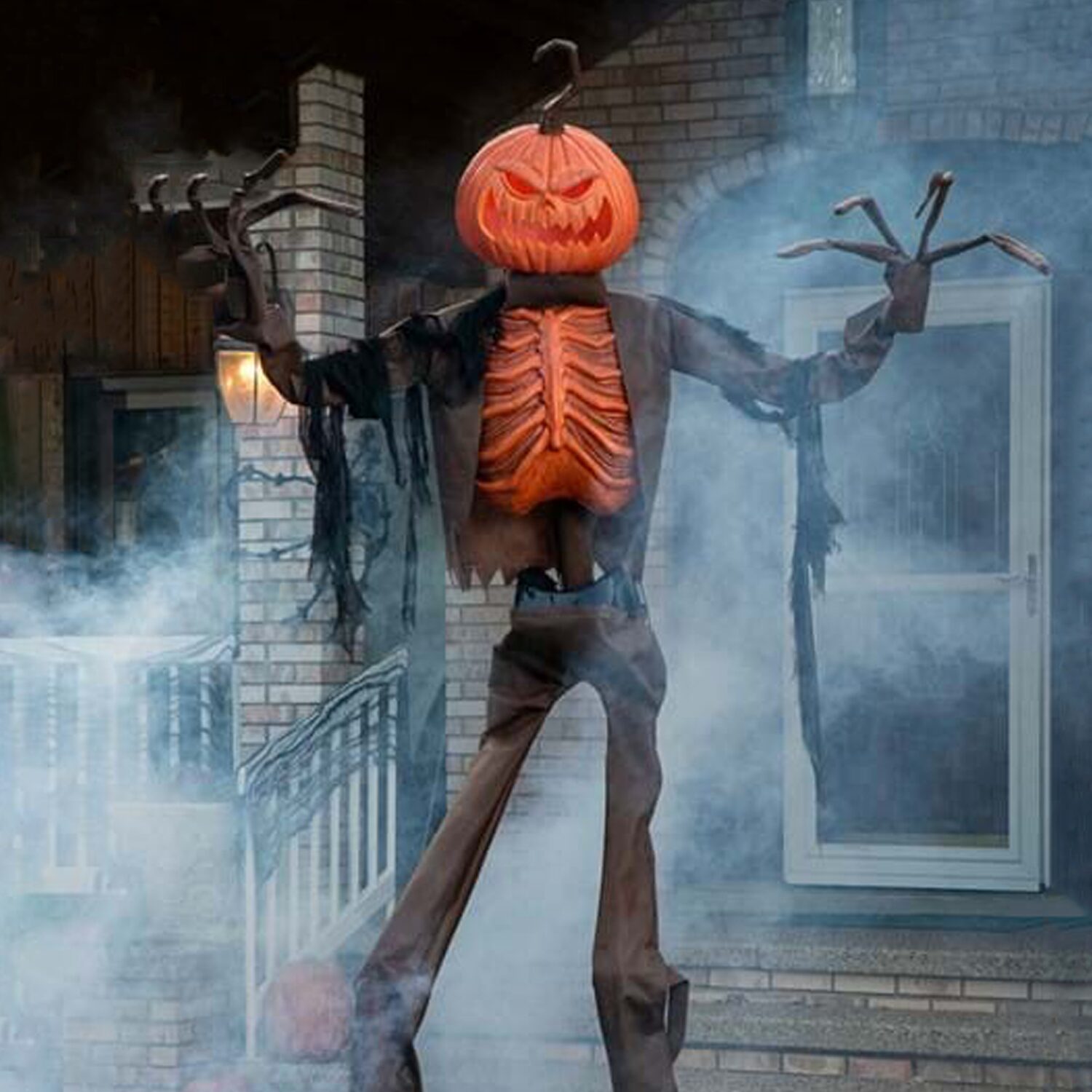 8ft Giant Pumpkin Scarecrow Animated Halloween Prop | Mad About Horror