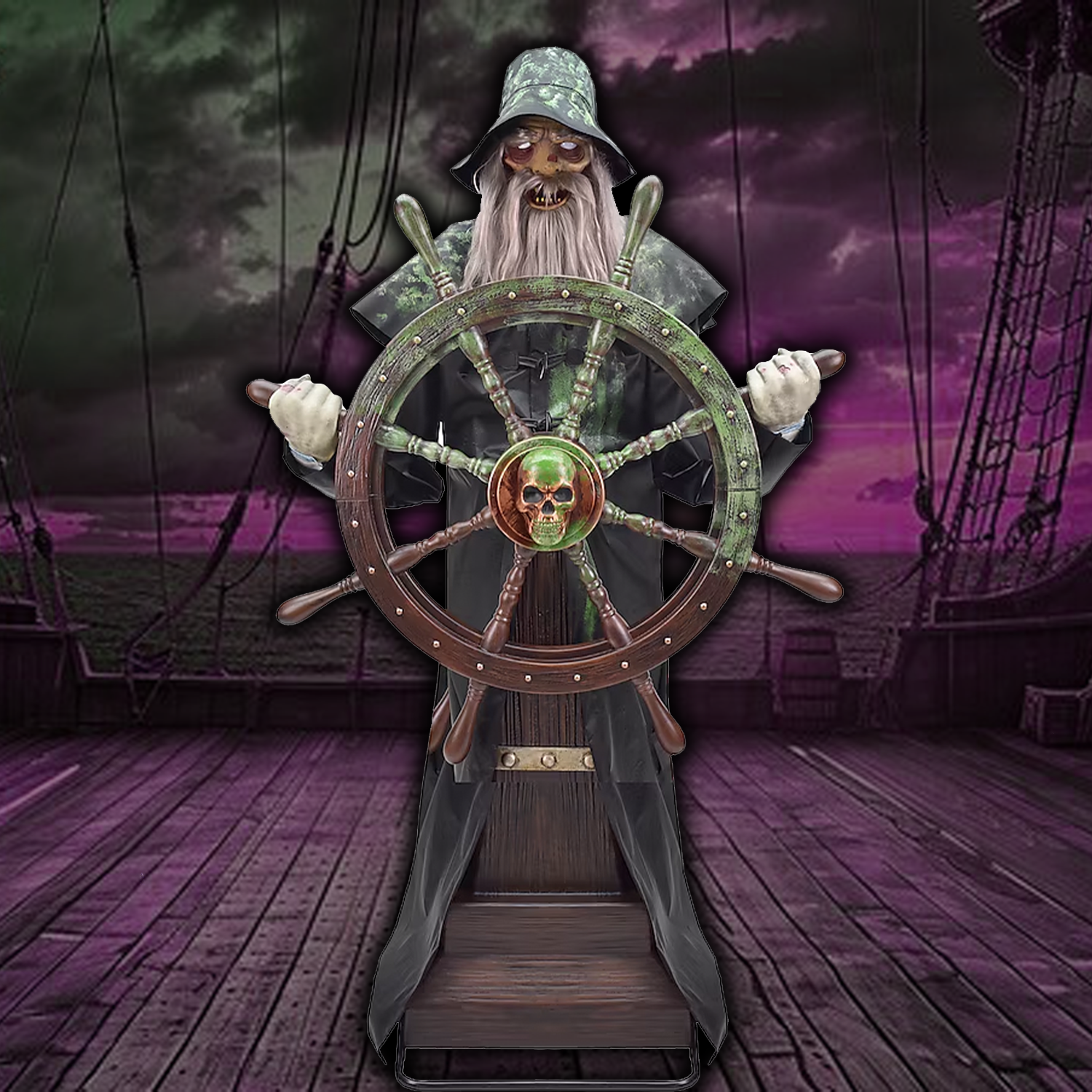 6ft Steering Captain Animated Halloween Prop