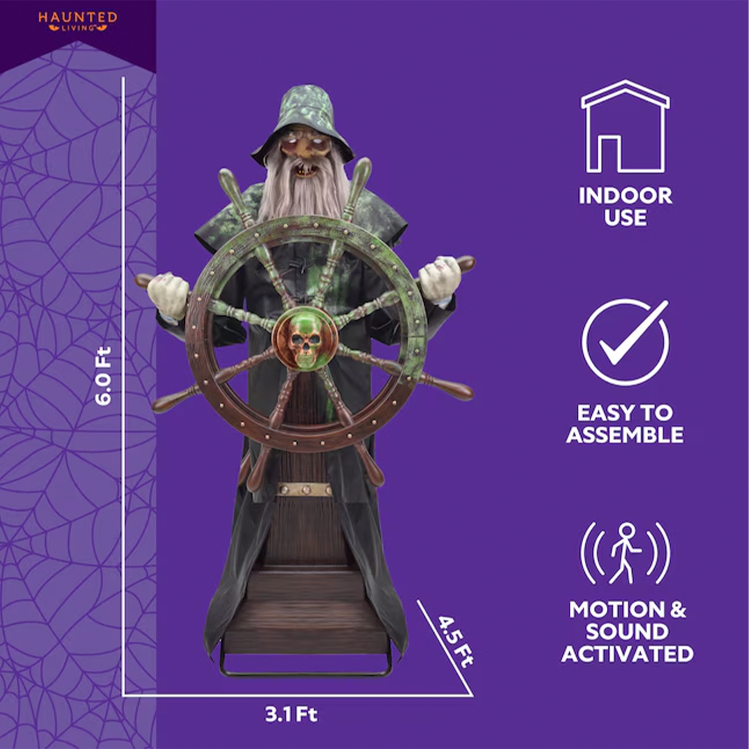 6ft Steering Captain Animated Halloween Prop