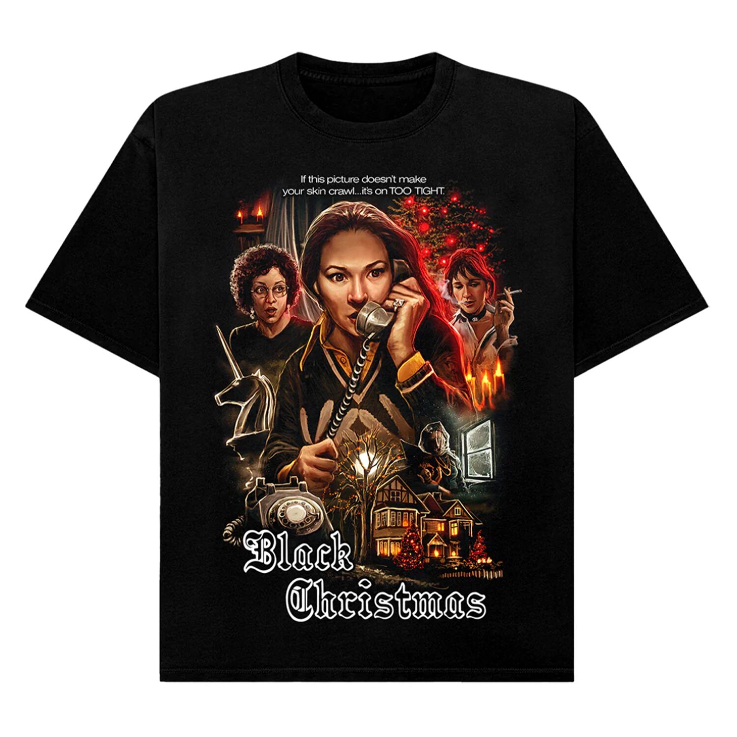 Gutter Garbs Horror T Shirt - Black Christmas Strange Calls (Comfort Colors)